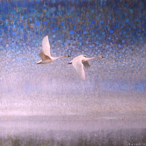 Ewoud-de-Groot-Wildlife-Swans-110×110-cm-oil-on-linen-2014
